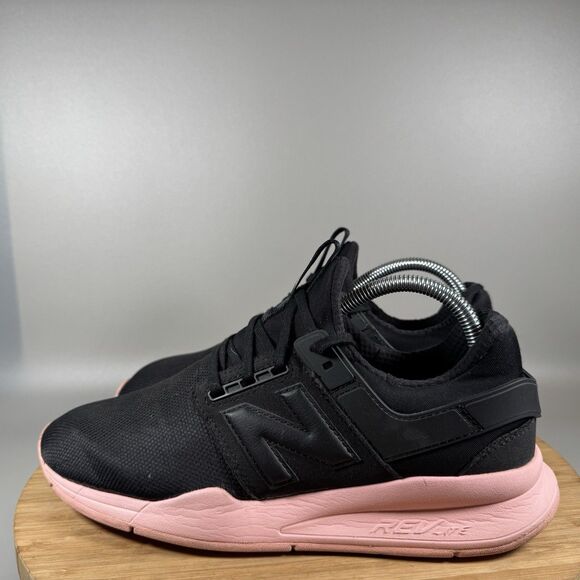 S New Balance Womens 247 WS247OA Black Pink Running Shoes Sneakers Size 9.5 - Picture 3 of 8